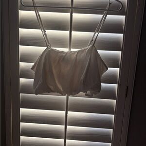 wild fable White Textured Cropped Cami with Adjustable Straps